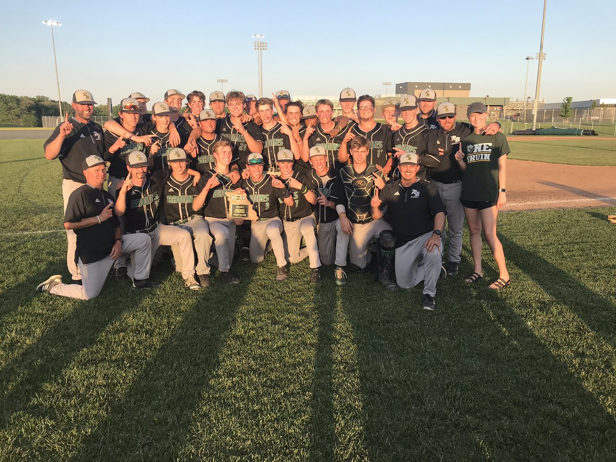 Final!  Rock Bridge Baseball wins the district championship!!! Bruins win 5-0 and advance to Sectionals on Tuesday vs Francis Howell!  Bruins are now 28-7 on the year, a school record for wins! This is the Bruins first district title since 2015.