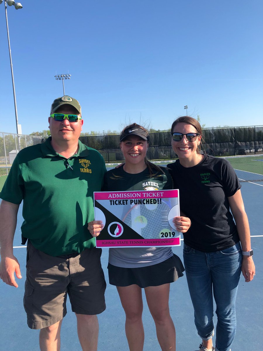 AFienup's tweet photo. Saydel girls tennis is going to be represented at STATE! So proud of this girl for winning districts today and maintaining her undefeated record. Go Sonya!🎾 #WeAreSaydel https://t.co/DdcwkzpSZr