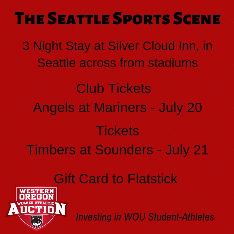 WOUWolvesClub's tweet image. Timbers vs. Sounders and Mariners vs. Angels anyone?! 

Check out this live auction item that will be up for bid at the 33 Wolves Athletic Auction. 

Purchase your tickets today to invest in current and future @WOUWolves student-athletes!

wouwolves.ticketleap.com/2019auction/