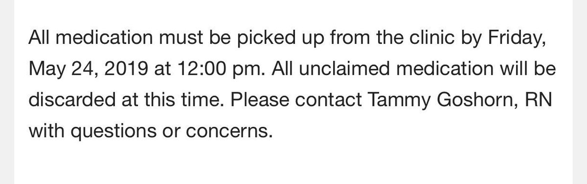 Please see information attached about picking up medication from MWHS. Thanks! @westmustangs <a href="/DrKing_MWHS/">Dr. Ben King</a>
