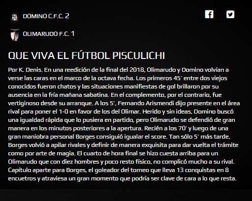 Resumen del último partido vs <a href="/dominocfc35/">Dominó Cantina F.C.</a> 
 por @KeiDiJr  de la <a href="/LIGA_MVD/">LIGA MVD</a> mas33.ligamvd.com/show_noticia/1…