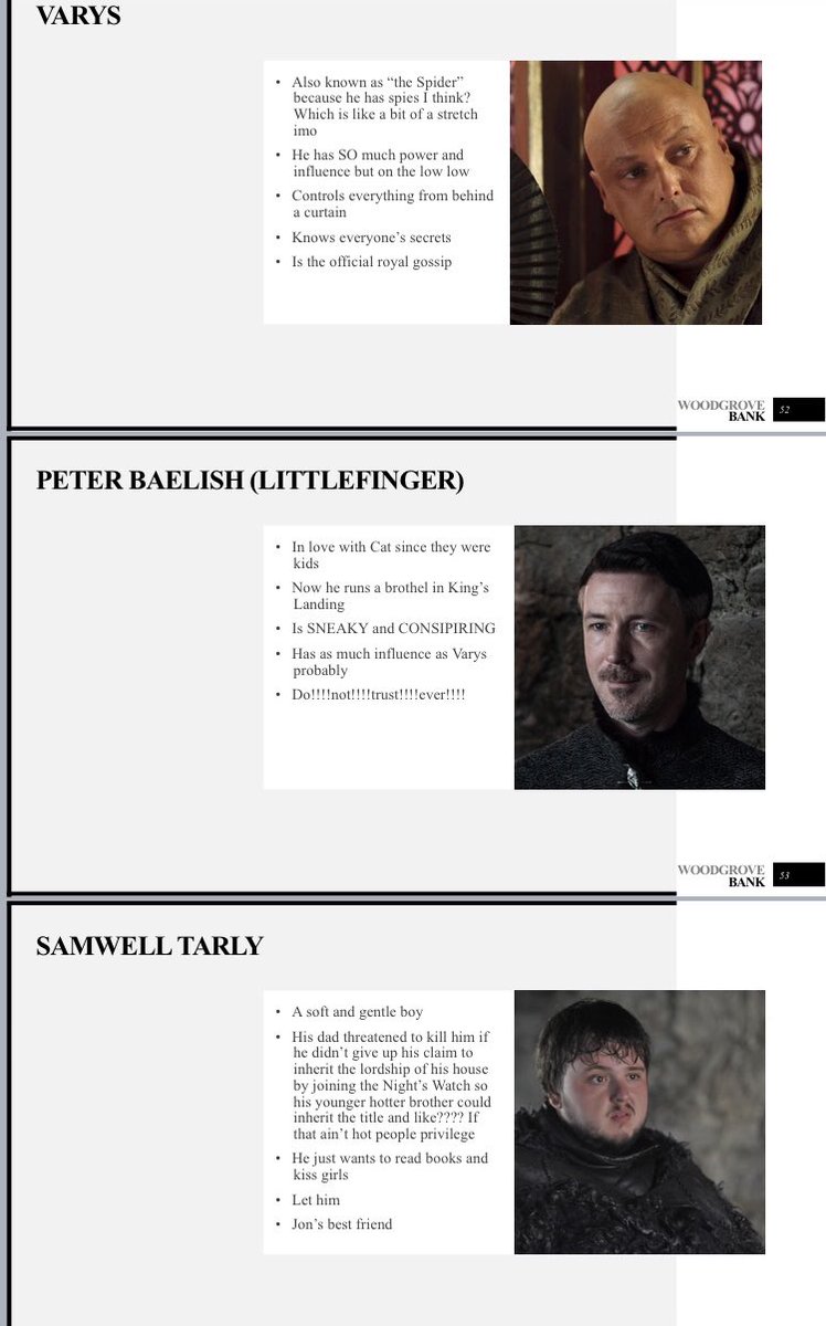 bretondoucet's tweet photo. my roommate is just getting into game of thrones and is finding it very confusing so i made her a powerpoint to explain everything https://t.co/UsHyhMEuIf