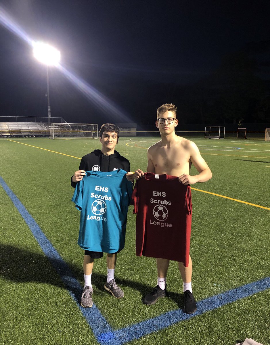 ShrimpGangEHS's tweet photo. 🚨 JERSEY SWAP 🚨 
@I_noahKociban swapping with @prestonajera after an amazing performance from the first goal scorer in scrubs league history🐐 https://t.co/roYdY7Tw9S