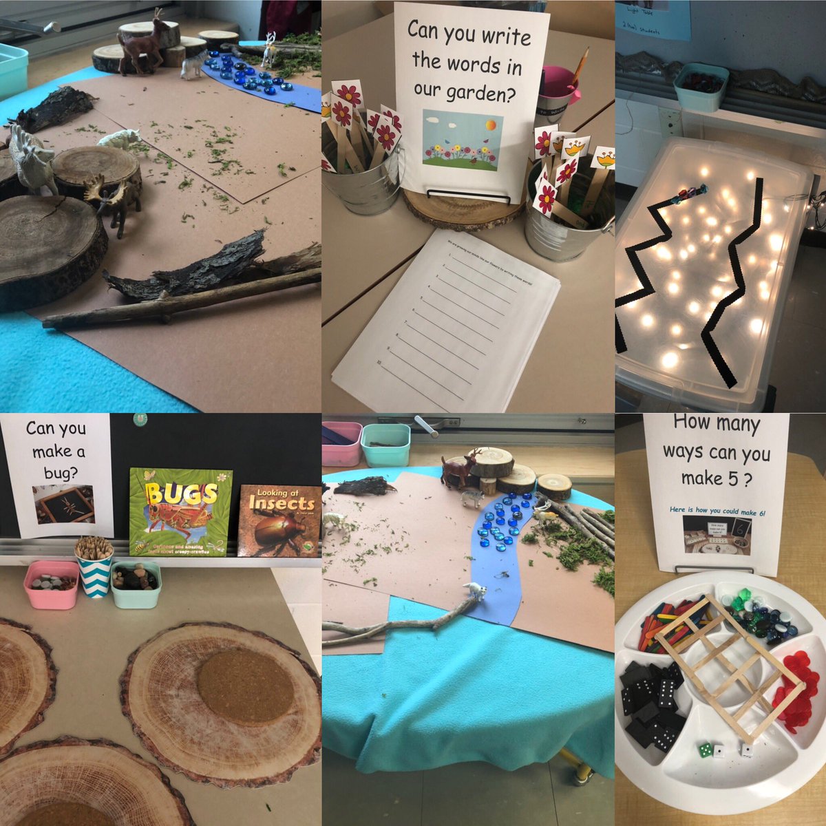 MissTJermey's tweet photo. Check out some of our new outdoor math centres and learning provocation from in our room! #smallworldplay #outdooreducation #TLDSBlearns #wolvesmath @WoodvilleES @kaytecanning https://t.co/O438VHJ2fe