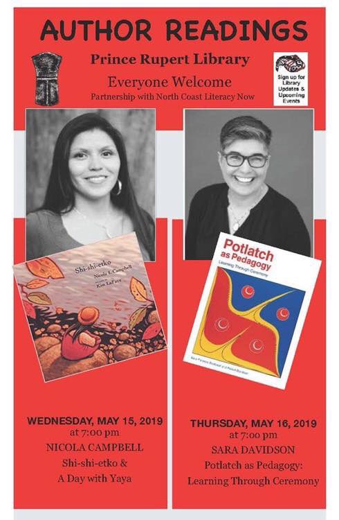 BertieBert11's tweet image. Nicola Campbell Author Reading in Prince Rupert Library is happening right now!! #authentic #learningforeveryone @NicolaCampbel20 @sarafdavidson @IreneLaPierre2 @clfranes @bighair1992 @RupertSchools @radmocile Tomorrow night is Sara Davidson!! #protocol #reconciliation #story