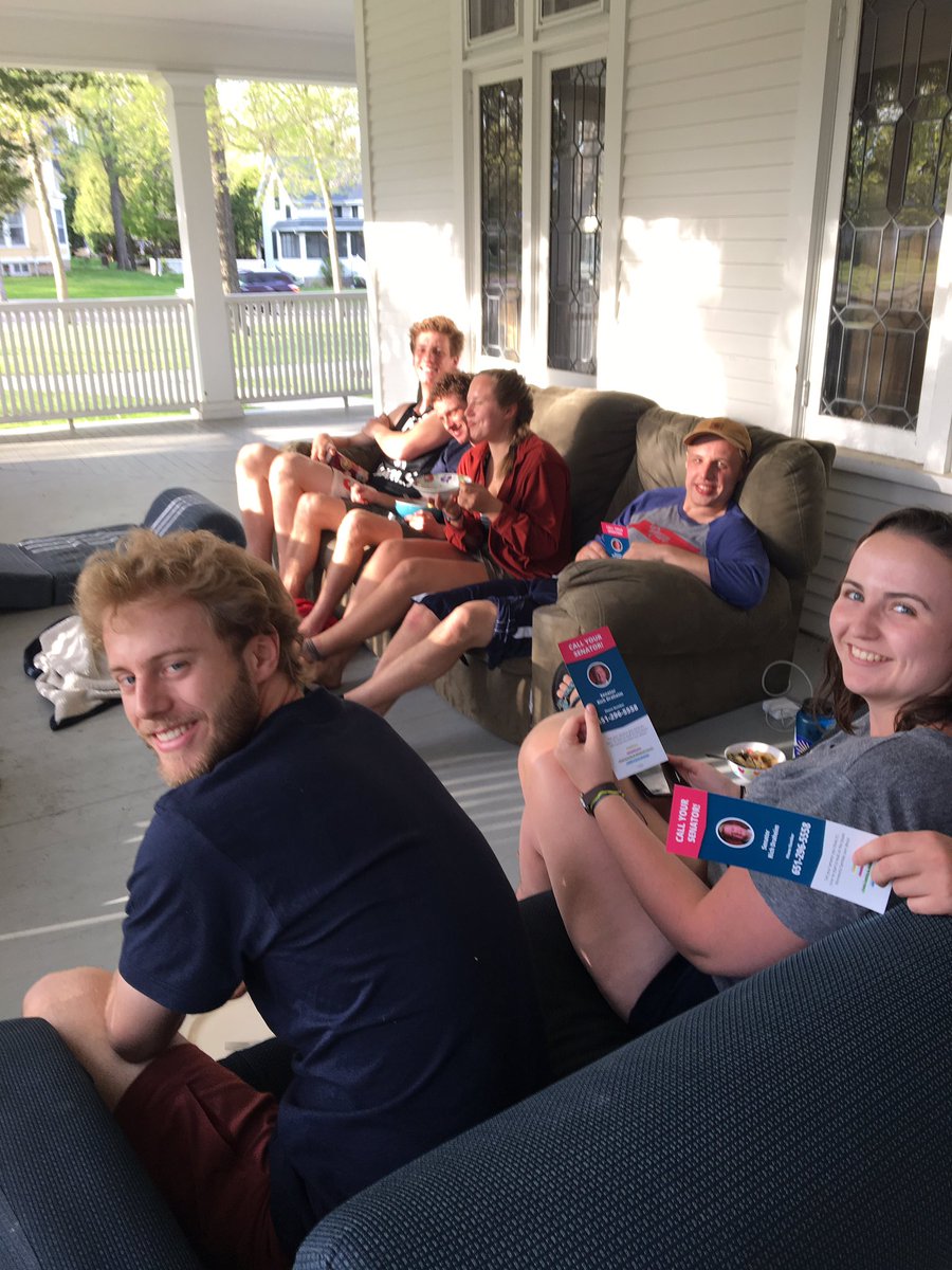 OrickPeterson's tweet photo. Door knocking for @minnesota_faith about paid family leave and affordable healthcare. It’s time for @Senator Draheim to #LeadOrLeave. #mnleg https://t.co/2S5bbwg11y