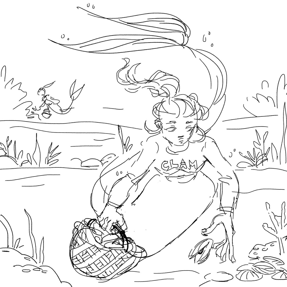 messy catchup sketches for #mermay ~~ 