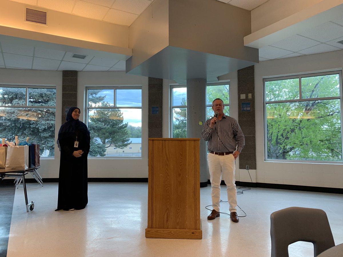LcePsd's tweet photo. Assistant Superintendent of Secondary Schools Scott Neilson @Scottsnielsen congratulating our Arabic speaking graduates of 2019 https://t.co/K5EsutOvzB