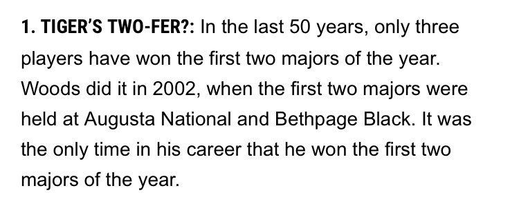 Interesting fact about Tiger... #major #BethpageBlack #USPGA