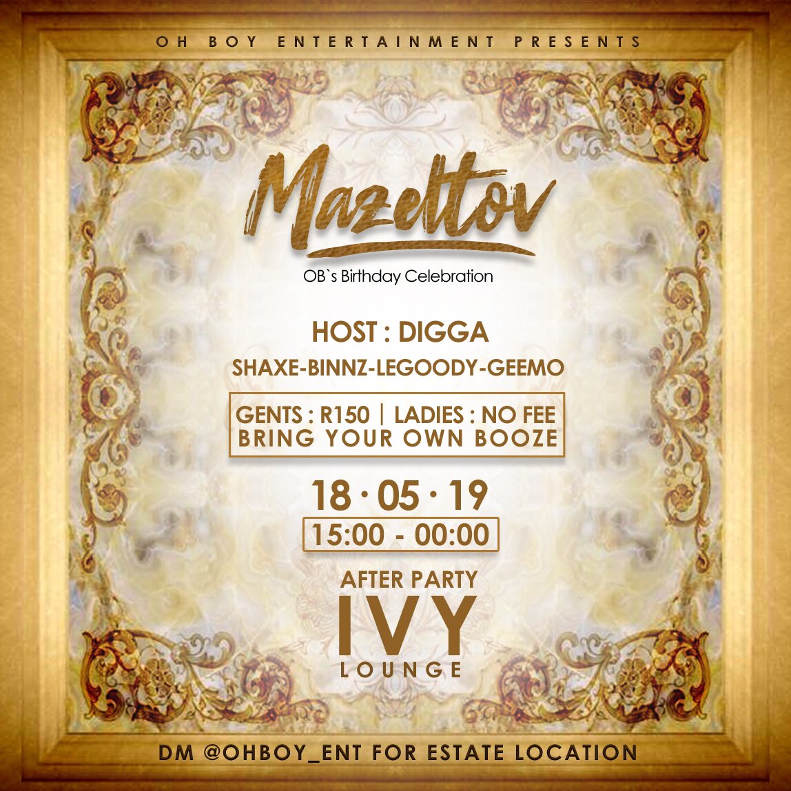 OhBoy_Ent's tweet photo. We throwing a lil something for @OBKohBhave’ birthday if your birthday is in may please do Dm let’s celebrate this month together Mazeltov 🍾🍾 https://t.co/743z8w9Cet