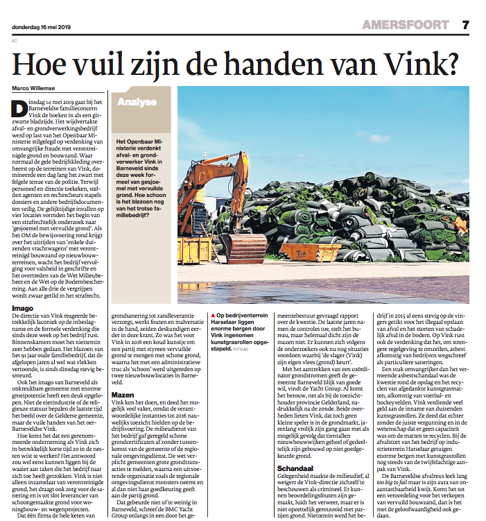 'Het berouw van Barneveld komt, net als bij provincie Gelderland, nadrukkelijk na de zonde. Beide overheden lieten Vink jarenlang vrolijk z'n gang gaan met als mogelijk gevolg dat tientallen nieuwbouwwijken geheel of gedeeltelijk zijn gebouwd op niet goedgekeurde grond.' #zembla