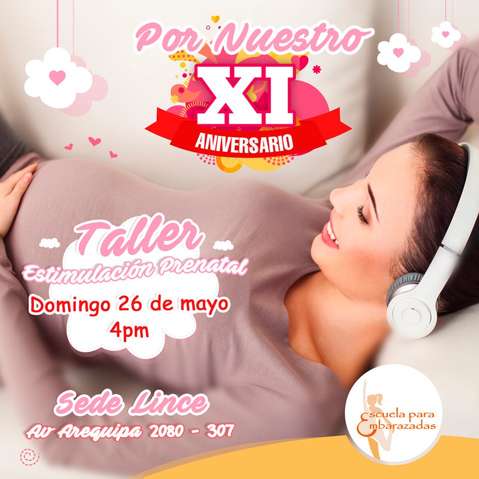 🎶° TALLER PARA EMBARAZADAS °🎶
Domingo 26 de mayo 4 pm 
Sede Lince
Instructora: Obst. Socorro Sánchez 
Inscripciones W 999273940