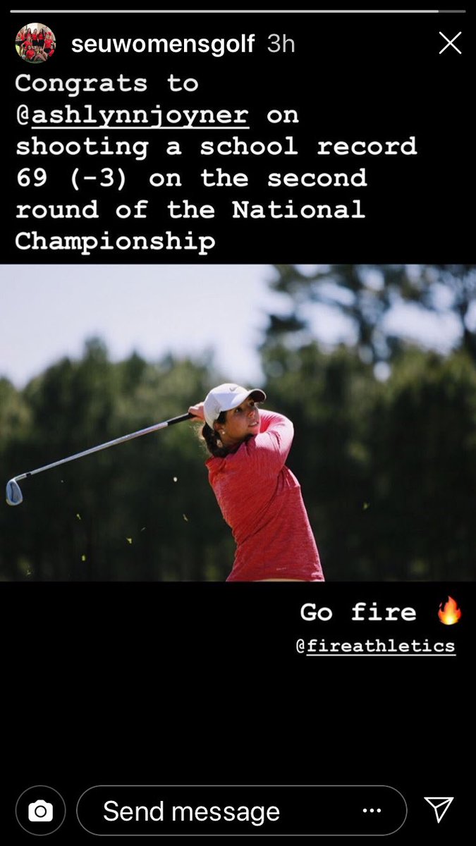 bigdgolfy69's tweet photo. Great playing!!! Proud of SEU Women’s golf charge today!! #firegolf🔥⛳️ #cutmade https://t.co/OmcV8HaeMB