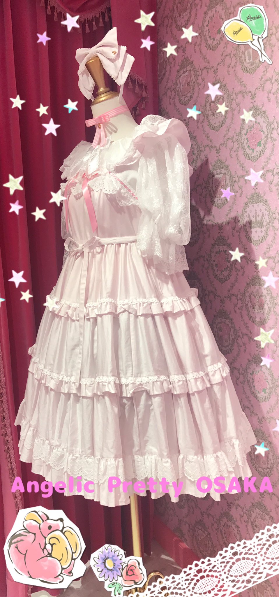 ピンタックティアードジャンパースカートAngelic Preitty Collection-2022 Autumn Collection