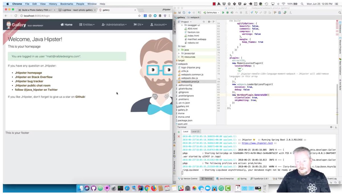 java's tweet image. Build a Photo Gallery PWA with React, Spring Boot, and JHipster
@mraible
developer.okta.com/blog/2018/06/2…