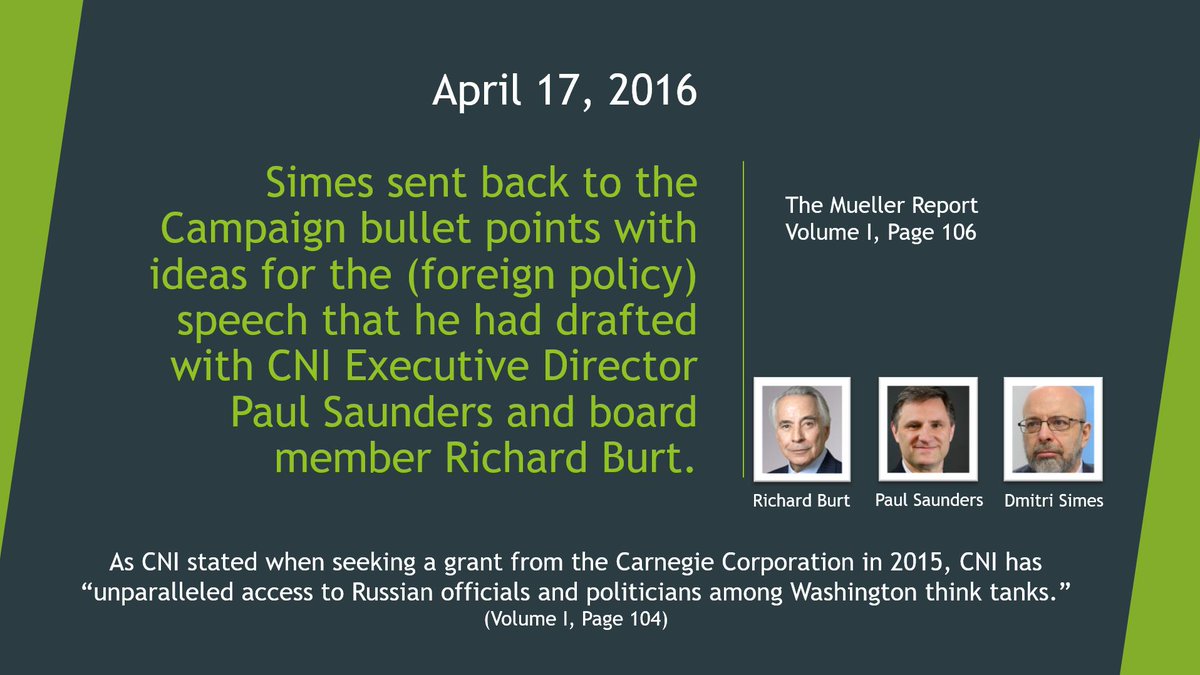 Richard Burt is a board member of LetterOne - which is connected to Alfa Bank.And THESE GUYS wrote Trump's Russia foreign policy. #MuellerReport  #Simes  #CNI  #RichardBurt