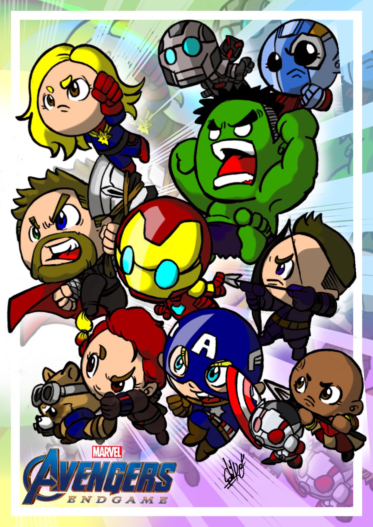 Twitter 上的 ソウイチロー Soichiro アベンジャーズ エンドゲームのイラストをセブンイレブンのネットプリントにて印刷出来るようにしました セブンイレブンのプリンターにてネットプリント 予約番号を入力すればポストカードをゲットできます 60円かかります