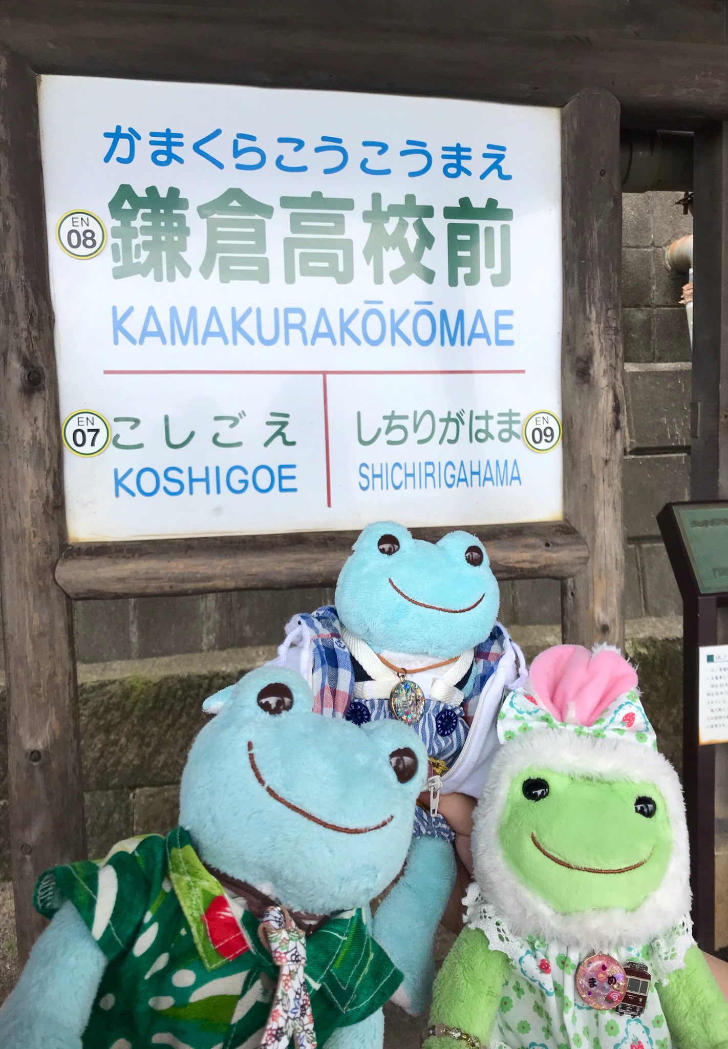 鈴江 ピクルス江ノ電 の旅 まずは鎌倉高校前で下車 ホームの真ん前が湘南の海 の素敵な駅です 近くの踏切には スラムダンク ファン の ややコスプレの外国人観光客でいっぱい 踏切には入らないでください などの注意書きに 日本語が無い ある