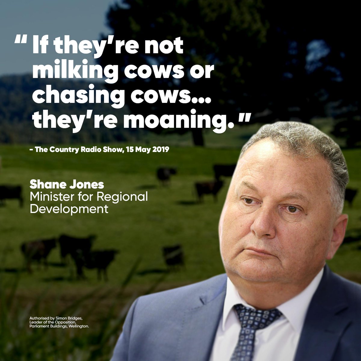 NZFirst has been getting it in the ear from farmers for unrealistic methane targets and trees devastating rural communities. Shane Jones can't take the criticism, and yesterday on The Country resorted to slagging off our hard working primary sector who contribute $46b to NZ
