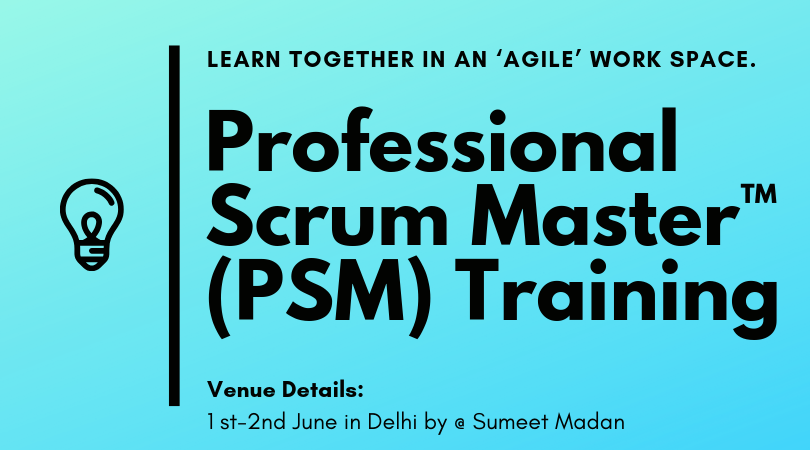 agilemania's tweet photo. Join us on 1st- 2nd, June 2019 to lean discuss and share stories on Professional Scrum Master #PSMTraining by @sumeet_madan in #Delhi.
Hurry Up, Early Bird Discount Ends SOON! For additional information and course details please visit us at https://t.co/HWeZTGG9V1 @Scrumdotorg https://t.co/6ASb24ZKpM