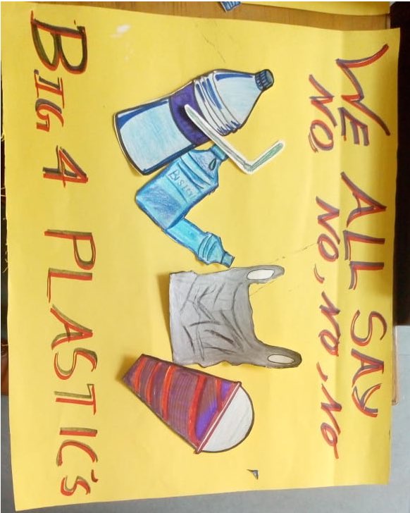 tfsfoundation's tweet photo. The Grade 6 Ss talk about the solutions to reduce and refuse plastics. They made posters of the 4 main culprits of single use Plastics. Take a pledge today-
#NoMorePlastic #BanPlastic #JusticeForEnvironment #SDGs #TfsGoals @Kat_d15 @zelfstudie https://t.co/fdb2TSKUYY