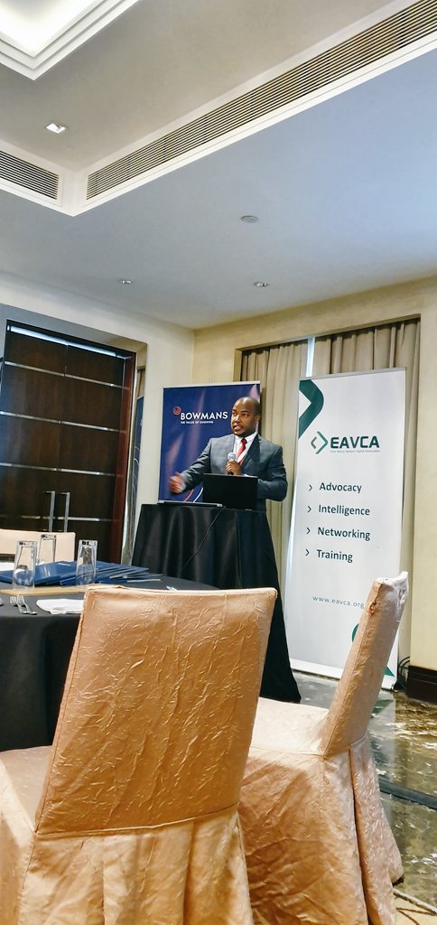 Mr Raphael Mburu, Head of Mergers @CAK_Kenya, talking at the @Bowmans_Law and EAVCA Mergers Workshop.