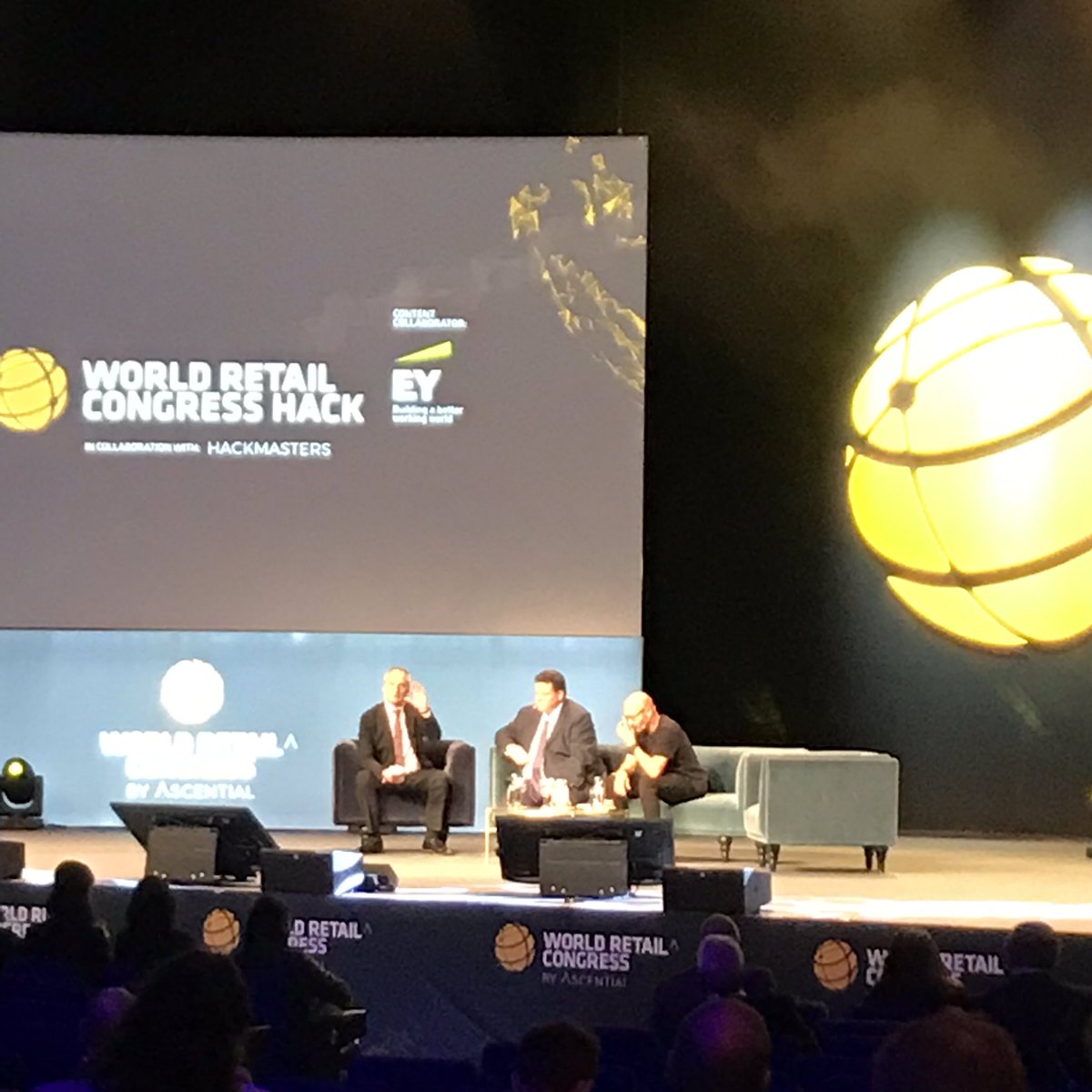 WorldRetail's tweet image. Our Chairman @IanMcGarrigle1 is discussing the World Retail Congress Hack alongside @EYConsumerGoods &amp;amp; @Hackmasters live at #WRC2019 #FutureofRetail