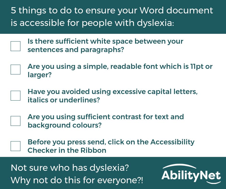 AbilityNet's tweet image. Do you check the #accessibility of content you create every day? 

Shared information should include everyone- use Microsoft @Office Accessibility Checker so your documents, slides &amp;amp; emails do! 

Think #inclusive. Learn more: bit.ly/2w7MNLT 

@gbla11yday #Office365 #GAAD