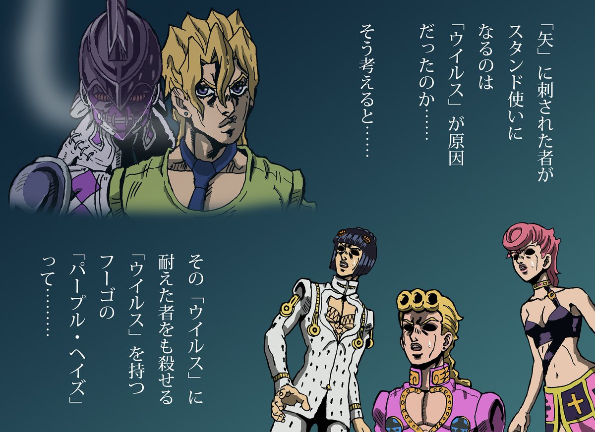 矢のルーツを知ったジョルノとブチャラティとトリッシュ
#jojo_anime 