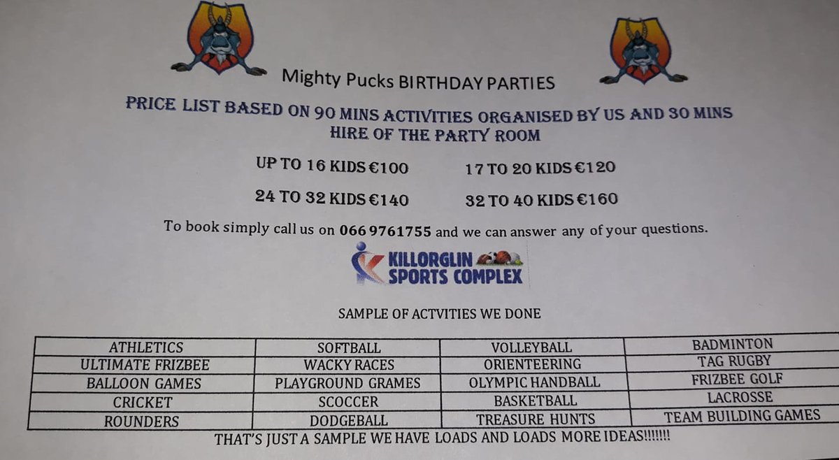 KillorglinComp's tweet photo. mighty pucks birthday parties here at the killorglin sports complex 
#birthdayparty #killorglin #mightypucks #killorglinsportscomplex #fun https://t.co/QRqv2pjwHm