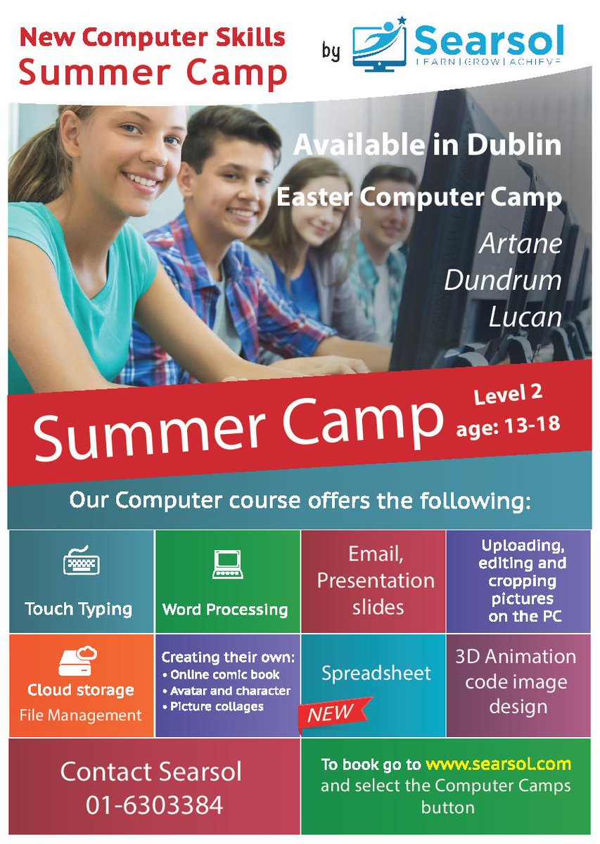 searsoltraining's tweet image. Fun activities - comic strips, avatars. 3D animation etc
More details can be found at
searsolcomputercamps.com
Dyspraxia and Dyslexia friendly.
Discount available for siblings and multiple week bookings.
#Dublin #ComputerCamps #SummerCamps