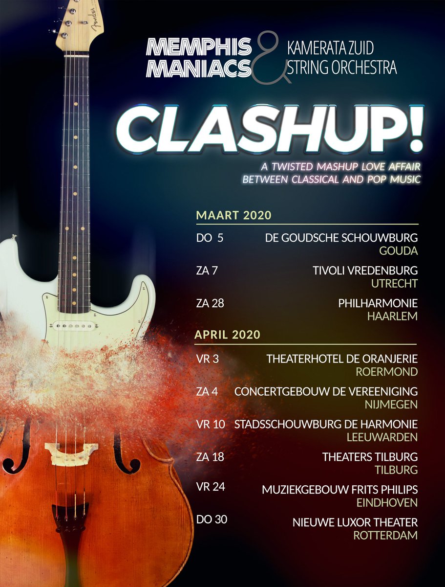 Memphis Maniacs (@memphismaniacs) on Twitter photo BAM! Begin volgend jaar gaan we met heel veel genoegen de concertzalen in met het fantastische <a href="/KamerataZuid/">Kamerata Zuid</a>. Klassiek in de mashup. Wordt heel bijzonder, trust us! BAM! Begin volgend jaar gaan we met heel veel genoegen de concertzalen in met het fantastische <a href="/KamerataZuid/">Kamerata Zuid</a>. Klassiek in de mashup. Wordt heel bijzonder, trust us!