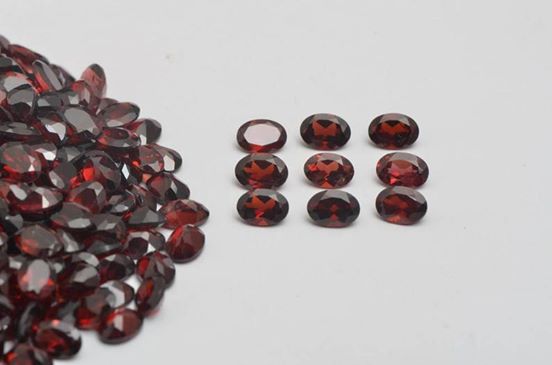 Wholesale Lot 9x11mm Oval Facet Cut Natural Red Garnet Calibrated Loose Gemstone 