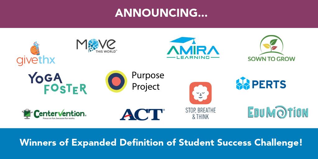 nsvf's tweet photo. Congratulations to the winners of our #edtech challenge, Expanded Definition of Student Success! These teams are the newest members to the NewSchools family! Read more about each org below and learn more about each one throughout the day on our page https://t.co/6h7WzrZGFK https://t.co/FTqq32RB8k