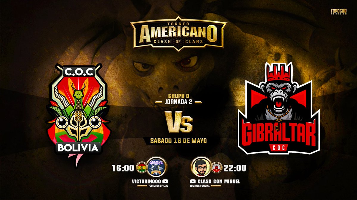 TORNEO AMERICANO DE CLASH OF CLANS (@tamericanococ) on Twitter photo Y ESTE SABADO CONTINUAN ÑAS GURRRAZAS DE ALTÍSIMO NIVEL CUANDO SE ENFRENTEN:
<a href="/Bolivia_COC/">SelecciónBolivianaCOC</a> vs <a href="/Coc_Gibraltar/">Selecion de Gibraltar de Clash of Clans 🇬🇮🐒</a>
EN VIVO Y DIRECTO POR:
PARA BOLIVIA: <a href="/OoVictorino/">VictorinoOo</a>
PARA GIBRALTAR: <a href="/clashconmiguel/">Miguel</a> Y ESTE SABADO CONTINUAN ÑAS GURRRAZAS DE ALTÍSIMO NIVEL CUANDO SE ENFRENTEN:
<a href="/Bolivia_COC/">SelecciónBolivianaCOC</a> vs <a href="/Coc_Gibraltar/">Selecion de Gibraltar de Clash of Clans 🇬🇮🐒</a>
EN VIVO Y DIRECTO POR:
PARA BOLIVIA: <a href="/OoVictorino/">VictorinoOo</a>
PARA GIBRALTAR: <a href="/clashconmiguel/">Miguel</a>