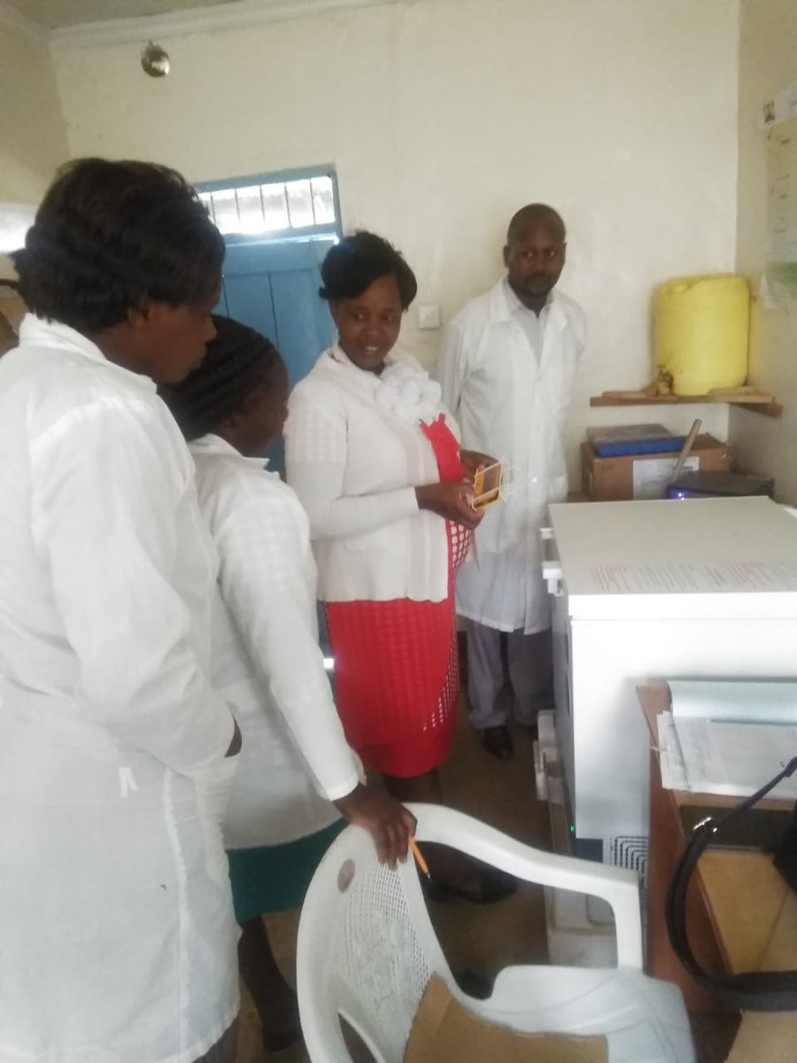 Bomet County EPI focal point Josephine Mutai mentoring team on the use of FT2 to monitor #vaccineworks storage temperatures. Her #STEPKenya project focuses on capacity building of healthcare workers to use FT2 in a bid to improve temperature monitoring #UHC <a href="/MOH_Kenya/">Ministry of Health</a> <a href="/gavi/">Gavi, the Vaccine Alliance</a>