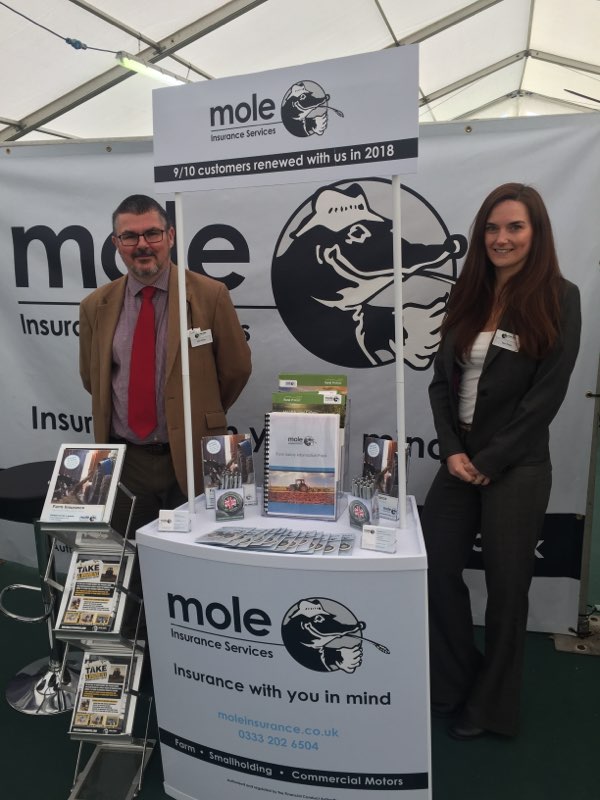 Nick &amp; Terri are at the Devon County Show this morning! Stop by the <a href="/molevalley/">Mole Valley Farmers</a> marquee for any #insurance enquiries and say hello 👋 #DCS2019 #Farm #Agriculture