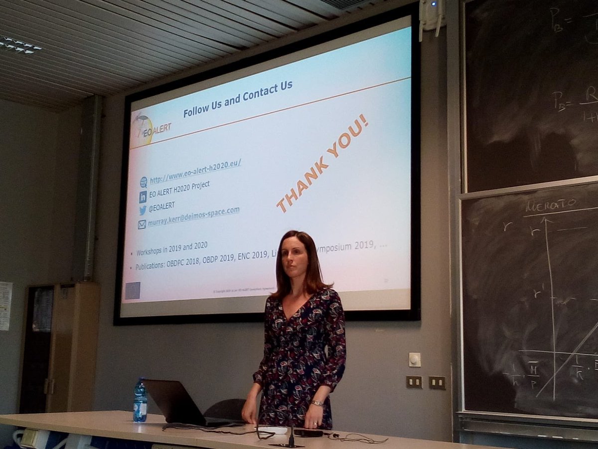EOALERT's tweet photo. Yesterday the @EU_H2020 #EOALERT was presented at Politecnico di Milano. Thanks to all the students that attended! @AerospacePoliMI @ElecnorDeimos https://t.co/iDgSlTN7Uc