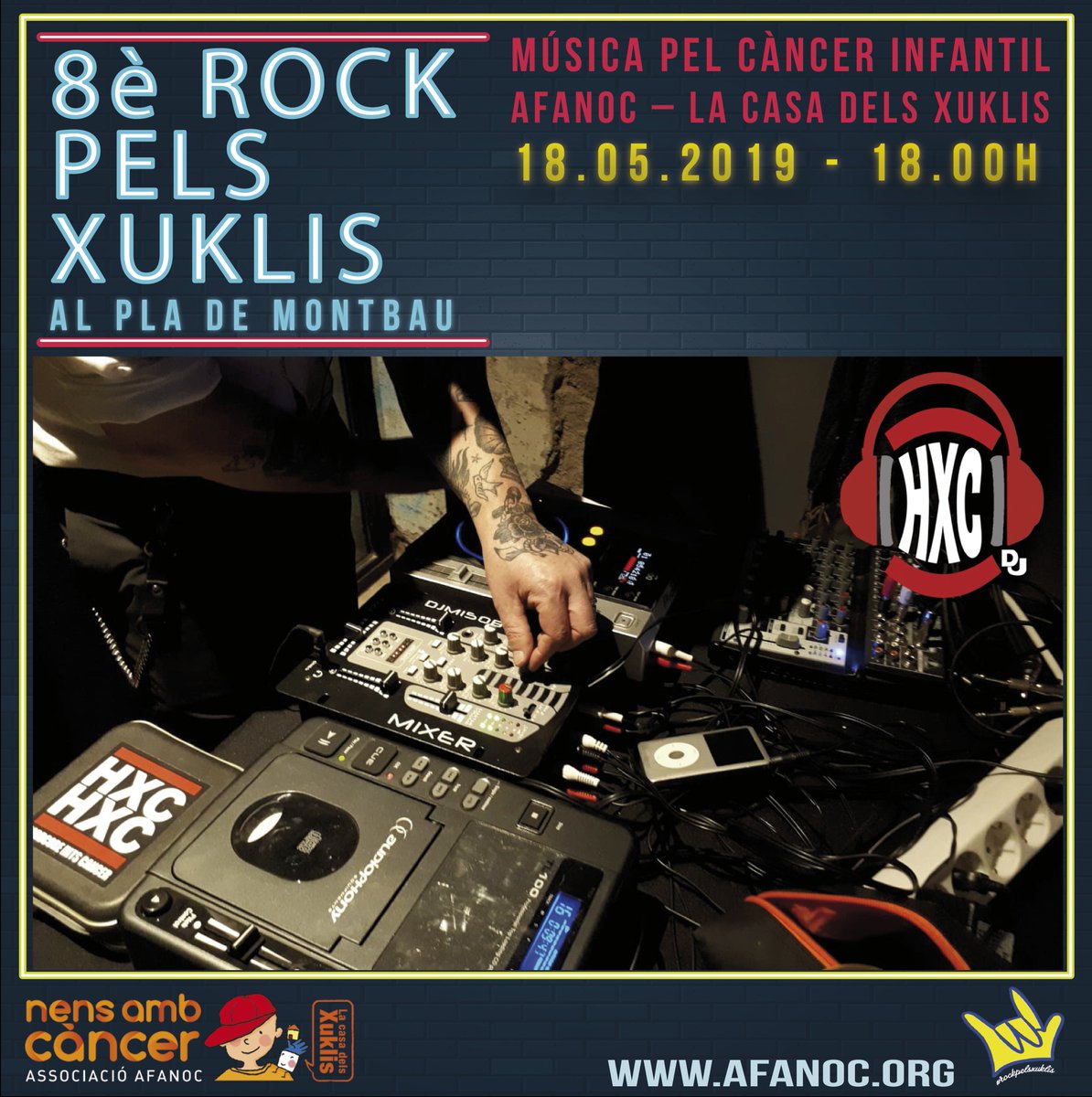 rockpelsxuklis's tweet photo. I per tancar el 8è #RockpelsXuklis - #Montbau 2019, #DJ Dani de @hcxhcasociacion ens oferirà una sessió de #rock, #punk, #ska i #soul que ens farà ballar, saltar, moure el cap i cantar fins que baixem la persiana.
Us esperem!!
@AFANOC #afanoc #cancer #xuklis #barcelona #hcxhc https://t.co/yJXaYnX6cm
