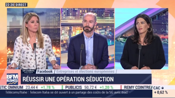 ValerieNegrier's tweet photo. .@BenoitRegent #DentsuConsulting était hier l'invité de @Stephcoleau dans "Les coulisses du biz" @AfterBiz @BFMBusiness aux côtés de Olivia Coppin.
Au menu :
1⃣Facebook : opération séduction ?  
2⃣Entreprises &amp; élections européennes
▶️https://t.co/RQIvPxO0lF
📺 #DentsuConsulting https://t.co/COMnBk3r9T