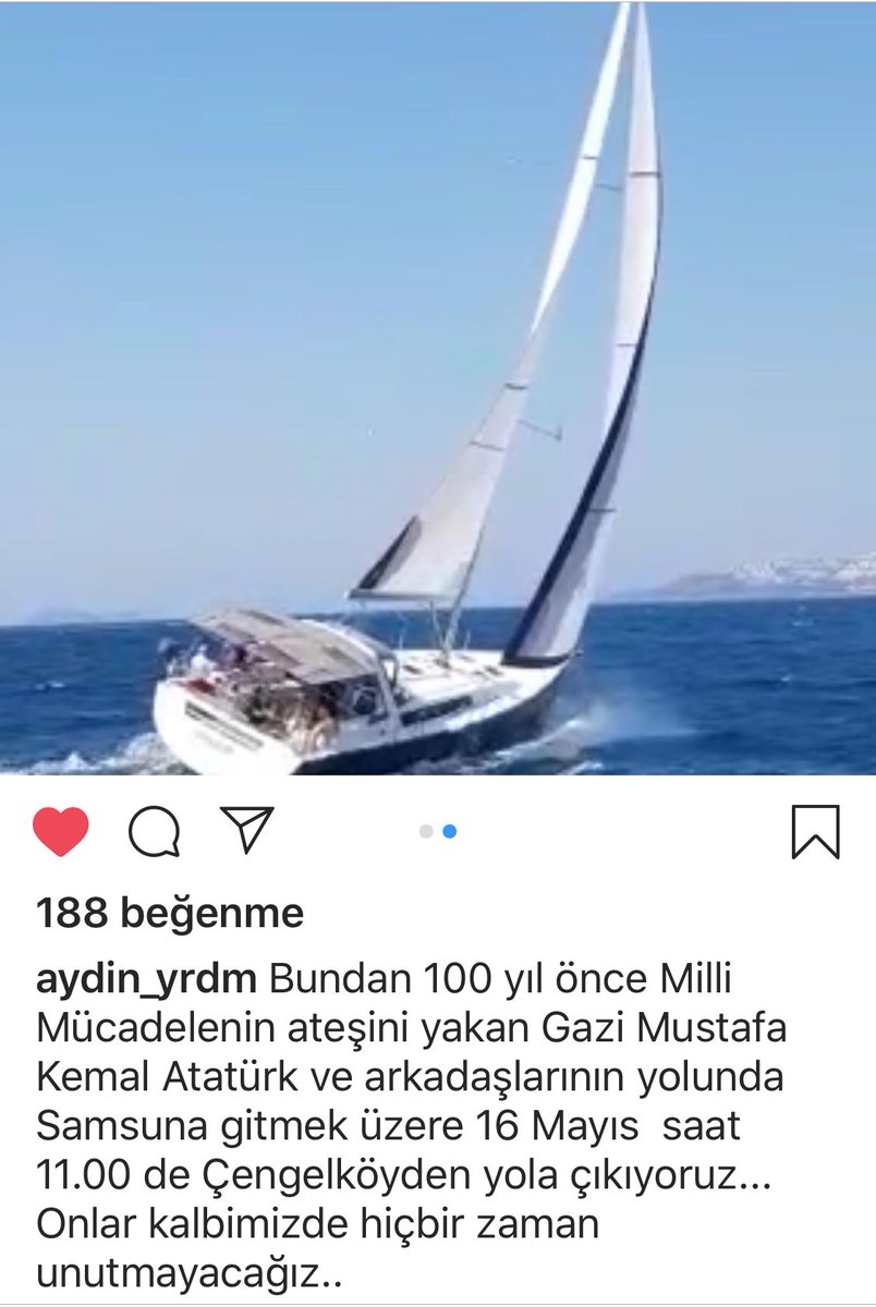 KozaYardimci's tweet photo. Milli Mücadelenin 100. yılında olmak istediğim tek yer Samsun... 

19 Mayıs günü, Ezeli ve ebedi Başkumandan, Ulu Önder Gazi Mustafa Kemal ATATÜRK’ün izinde yola çıkan onlarca tekneyi Samsun’da karşılamak isterdim... 

Hepinizin yolu açık olsun...

#16Mayıs1919
#19Mayıs1919 https://t.co/nWVayZs27S