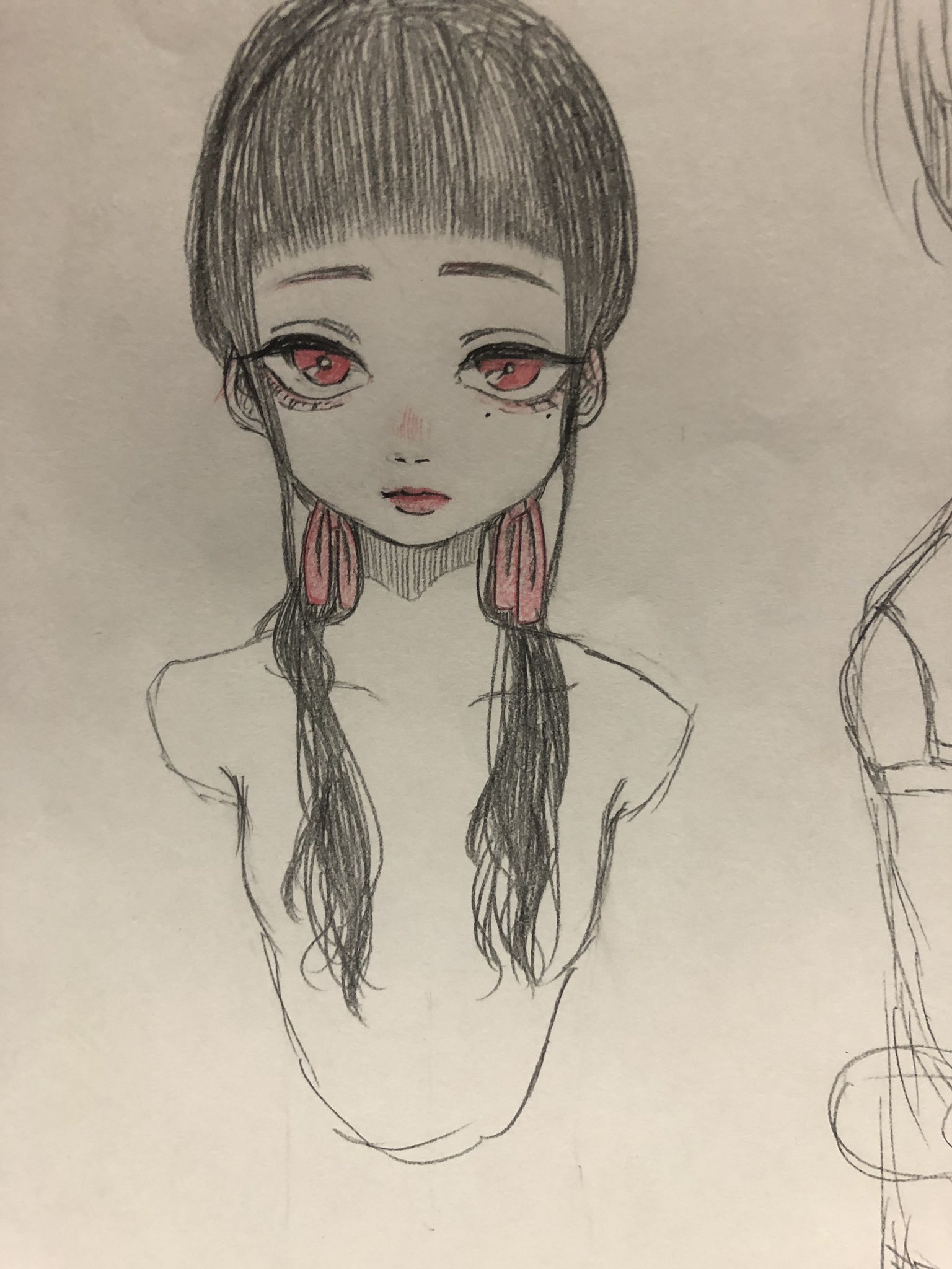 こ まめ オン眉ちゃん 目の感じがすごく好き イラスト アナログ イラスト好きな人と繋がりたい T Co Uioya6woud Twitter