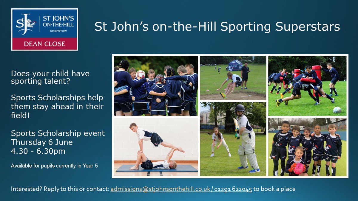 🏏🏉🏐🎾 Is your child currently in Year 5? Are they awesome at sport? Then apply for a St John’s sports scholarship!