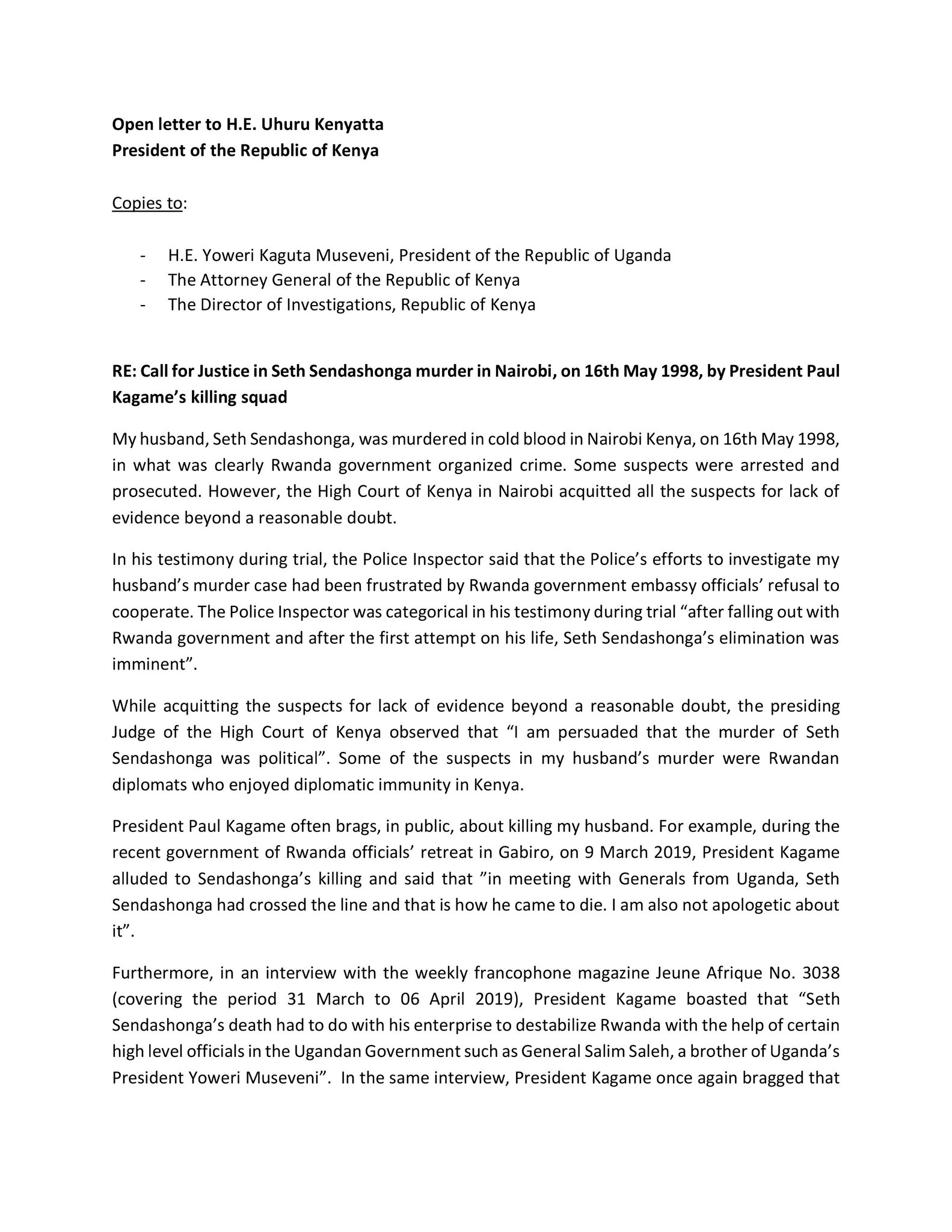 Michelawrong On Twitter Cyrie Sendashonga Seth Sendashonga S