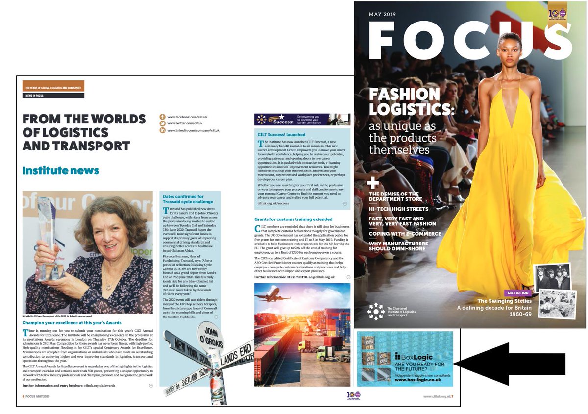 BoxLogic1's tweet photo. Has anyone seen our advert in the May edition of Focus by @ciltuk?

We are on page 7 so go have a look! There will be some changes to our advert in the June edition so keep an eye out for it!

#logistics #consultancy #focus #AreYouReady #boxlogic https://t.co/qemMW7jwIz