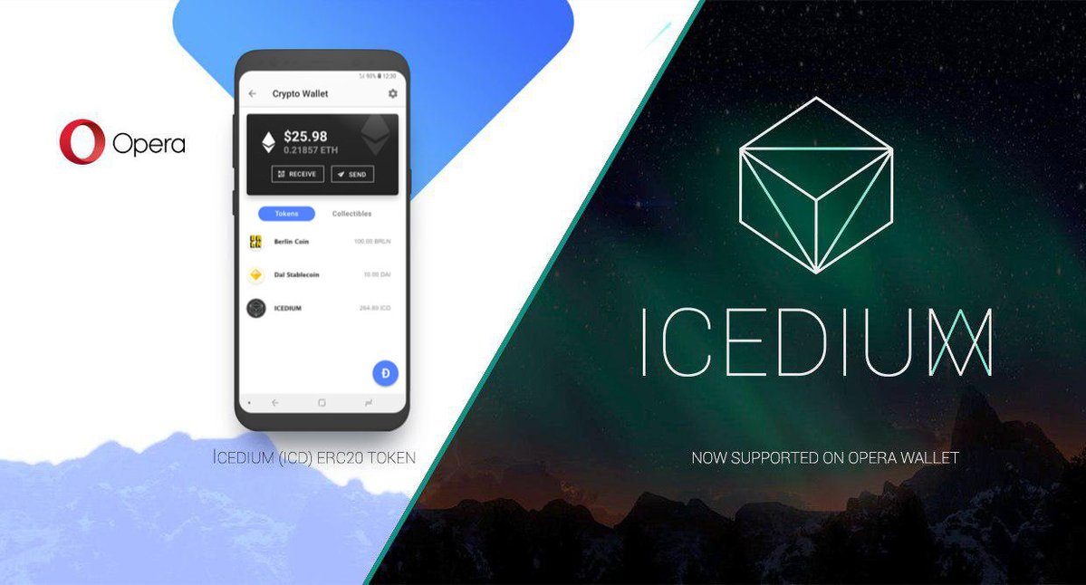 Con el reciente lanzamiento de la asociacion entre @Tronfoundation y @opera
@Icedium_Group os anuncia que el token ERC20 #ICD es compatible con la wallet #OperaBrowser
Unios a nuestro canal de telegram 
t.me/icedium
 
#BetterTogether 
#TryOpera