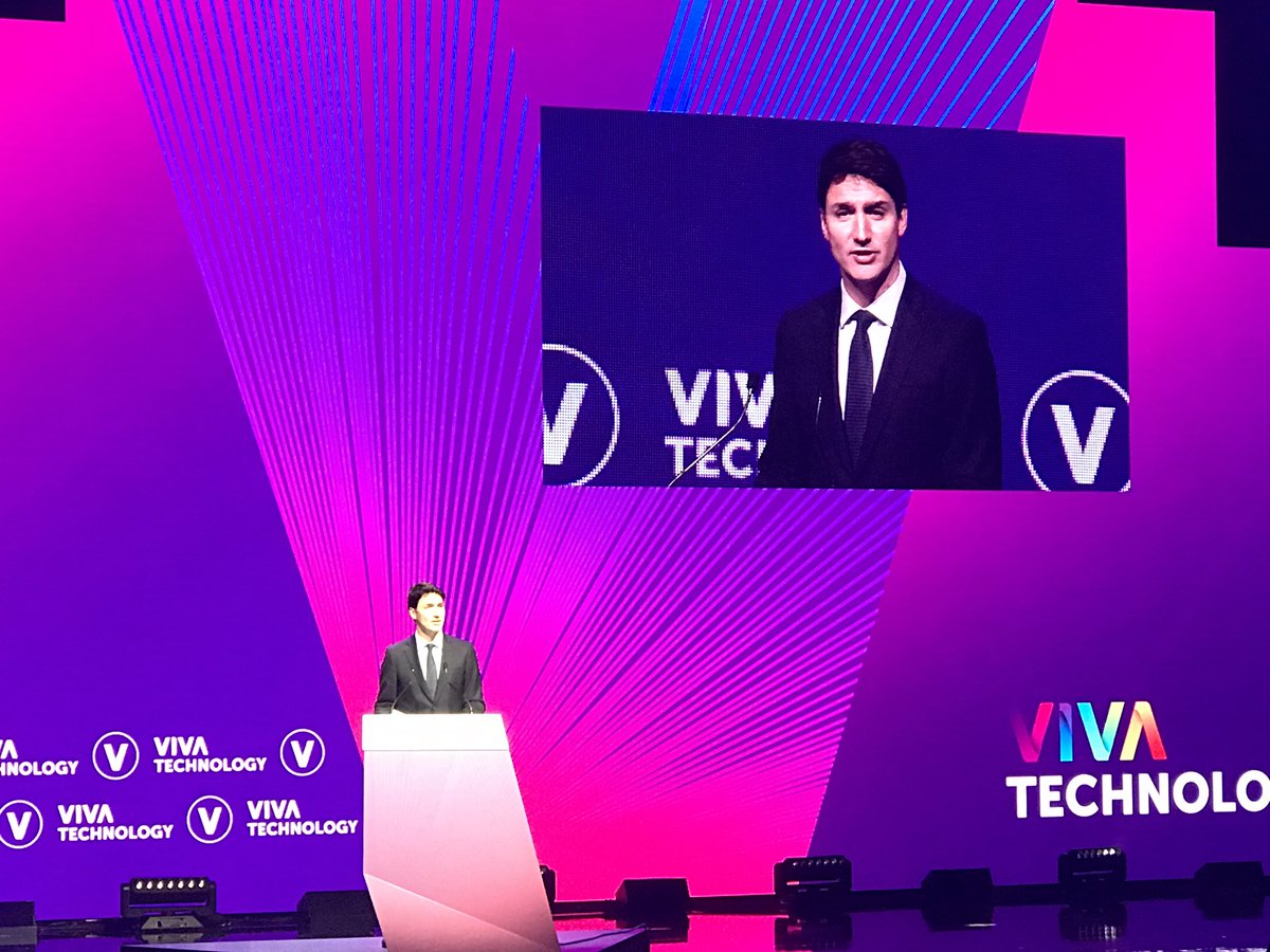 #VivaTech Justin Trudeau, 1er ministre canadien «Nous disposerons bientôt d’une charte numérique expliquant à nos citoyens ce qu’ils peuvent attendre du gouvernement et des sociétés privées pour s’assurer que la technologie est utilisée pour le bien commun” #Tech4Good <a href="/ahussherr/">Apolline Hussherr</a>