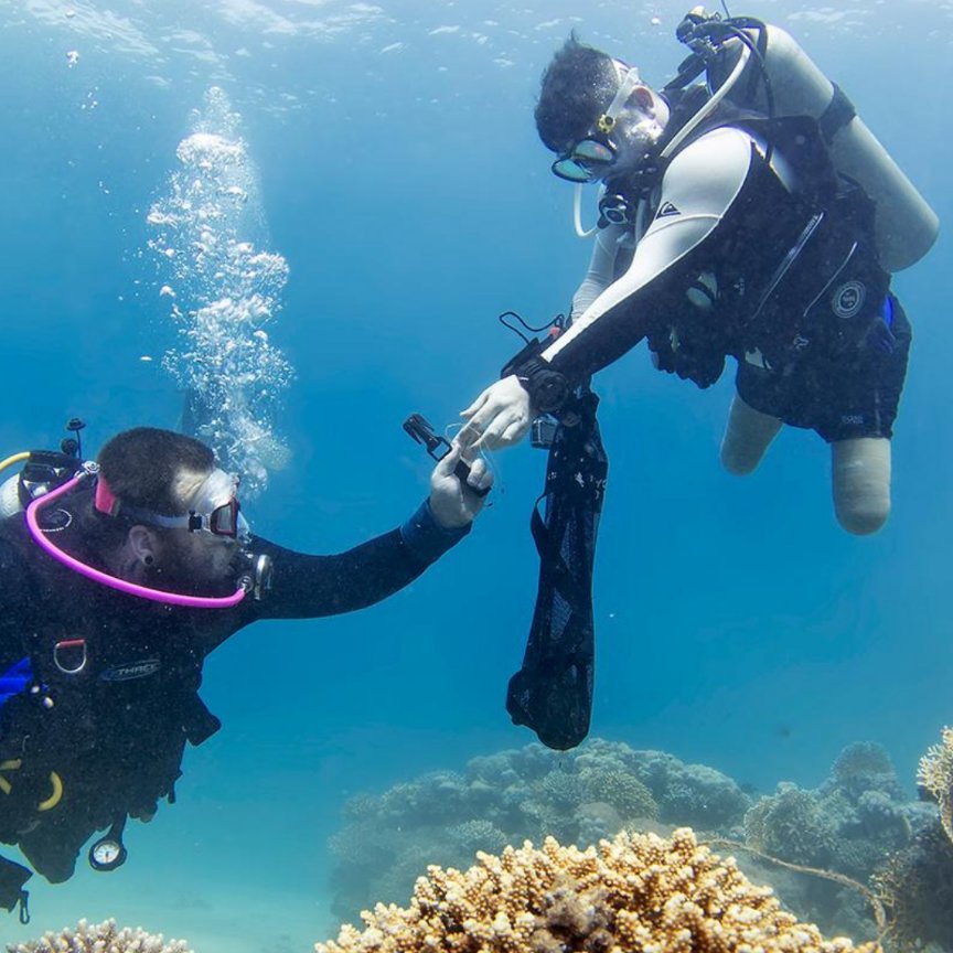 SoldierOnAwards's tweet photo. #SOA2018 Healthcare & Rehabilitation winner @Deptherapy has challenged the scuba diving world with adaptive training courses for #Veterans with severe mental & physical injuries. This #MentalHealthAwarenessWeek we learn more about their unique approach: https://t.co/c3eTsu82rh RT https://t.co/ds8GkEk3g0