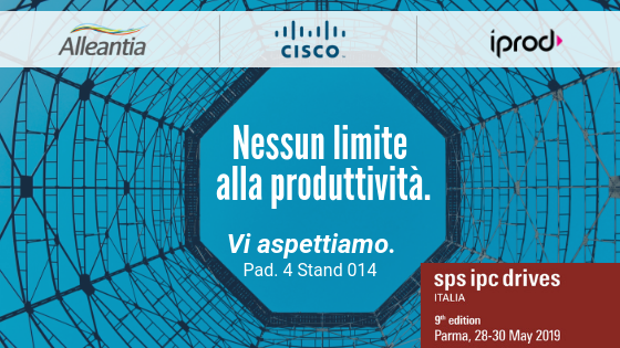 Alleantiasrl's tweet photo. Vi aspettiamo insieme a @Cisco e iProd in @spsitalia per mostrarvi le nostre migliori innovazioni per l'industria e per la digitalizzazione delle vostre macchine. Nessun limite alla produttività. Ci vediamo al Pad. 4 Stand A014!
#alleantia #cisco #iprod https://t.co/7vSnypE8Ru