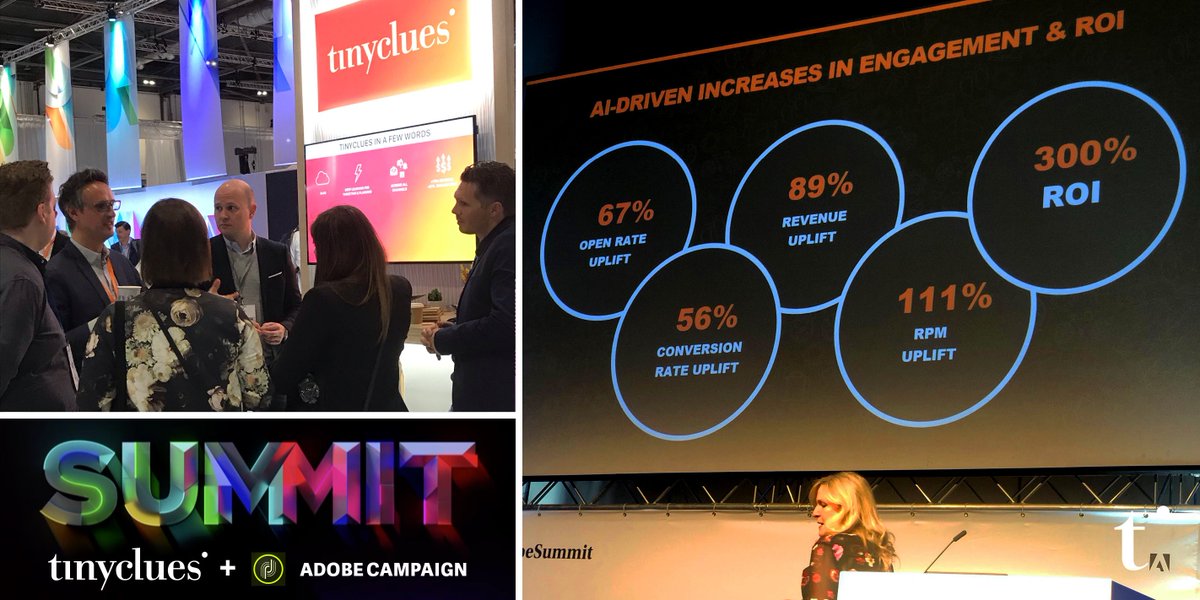 Tinyclues's tweet photo. Day 2 at #adobesummit EMEA is underway, and we're excited to share with you how easily #CampaignIntelligence can integrate with #AdobeCampaign to increase personalization and engagement! +79% #retail &amp; #travel campaign revenue

Meet with us: https://t.co/1TznKsy7Jd https://t.co/0CPjMkswm6